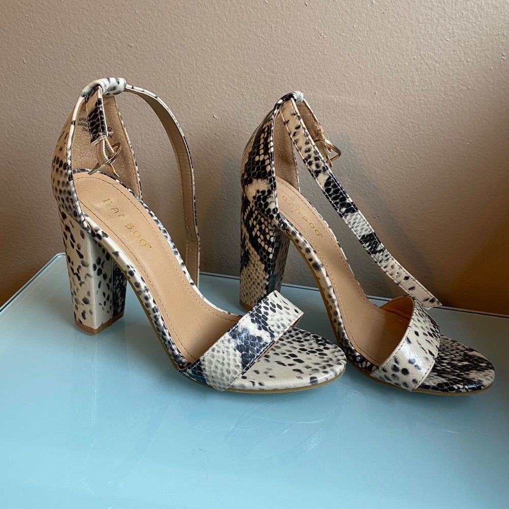 Bamboo Snake Skin Heels